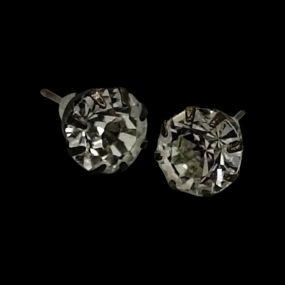 Vintage Rhinestone Silver Star Stud Earring Set - Picture 4 of 10